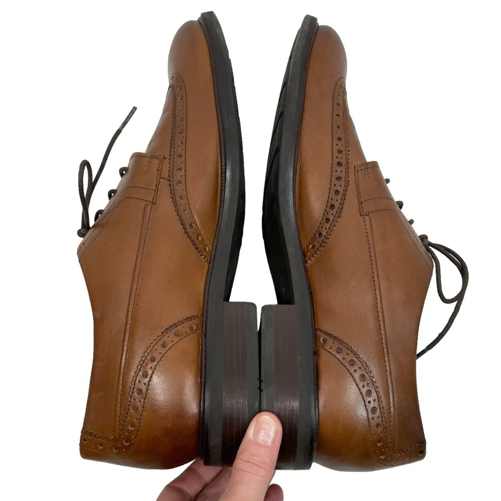 Cole Haan Grandseries Wing Tip Oxford Dress Shoe Mens 11.5 Leather Brown C31500